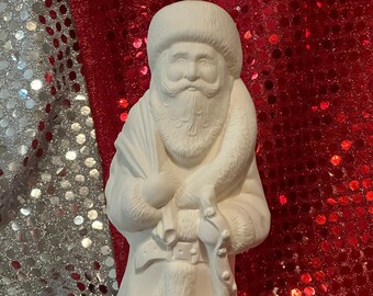 Duncan Molds Old World Santa with Bells in ceramic bisque ready to paint by jmdceramicsart