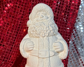 Handmade Rare Gare Molds Jolly Santa in Ceramic Bisque ready to paint by jmdceramicsart