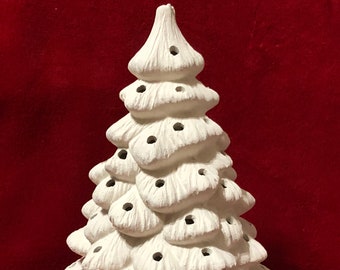 Rare Gator Mold Ceramic Christmas Tree bisque ready to paint