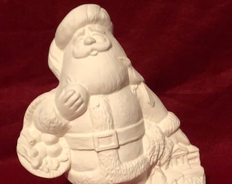 DIY Handmade Ceramic Bisque - Santa Claus Sculpture - Georgia Santa Figurine - Ready-to-Paint - Xmas Figurine - DIY Home Decor - DIY - Santa