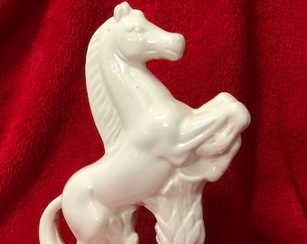 Milk Glazed Ceramic Victorian Riding Horse