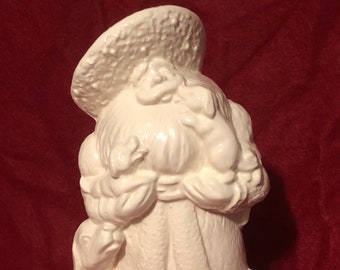 Milk Glass Glazed Puppy Dog Santa