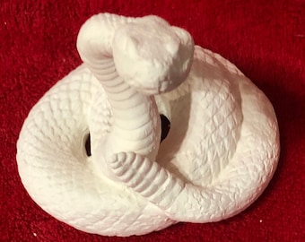 Rattlesnake in ceramic bisque ready to paint