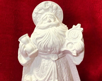 Father Time Santa Claus ceramic bisque ready to paint