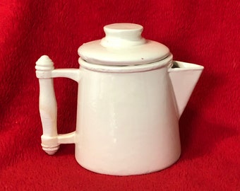 Small Milk Glass Glazed Ceramic Teapot by jmdceramicsart