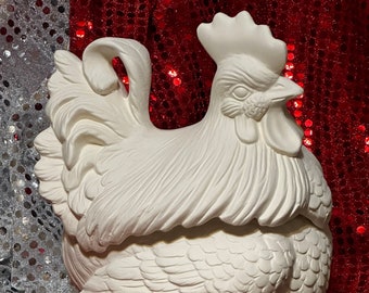 Rare Atlantic Molds Hen Cookie Jar in ceramic bisque ready to paint by jmdceramicsart