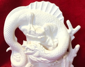 Summer Dragon in ceramic bisque ready to paint