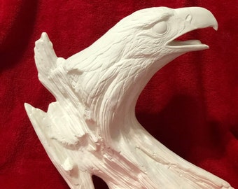 Driftwood Eagle in ceramic bisque ready to paint