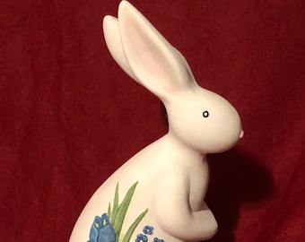 Ceramic Sitting Rabbit Dry Brushed Art