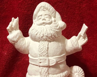 Bingo Santa ceramic bisque ready to paint by jmdceramicsart