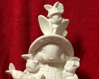 DIY Clay Magic Rabbit - DIY Ceramic Bisque Rabbit - Easter Accent - Easter Rabbit - Ready-to-Paint - Holiday Home Decor - DIY Easter Gift