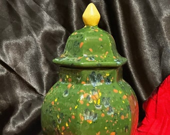 Freckled Holly glazed ceramic Ginger Jar by jmdceramicsart