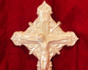 Duncan Molds Decorative Mother of Pearled Crucifixion by jmdceramicsart