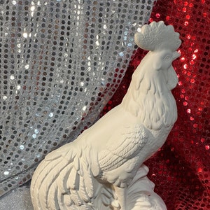 Ceramic Bisque Rooster Sculpture - Rooster Home Decor DIY Collectible Art - Ready to Paint Ceramic Statue - Ceramic Rooster Figurine - Etsy