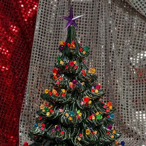 Handcrafted Ornamented Christmas Tree and Base - Xmas Tree Sculpture - Christmas Tree Heirloom Gifts - Handmade Bluegrass Special Xmas Tree