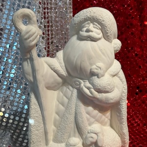DIY Handmade Ceramic Bisque - Santa Claus Sculpture - Shepherd Santa Figurine - Ready-to-Paint - Xmas Figurine - DIY Home Decor - Santa Etsy