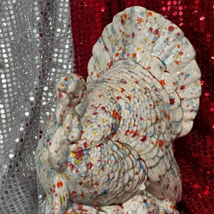 Handcrafted Ceramic Turkey - Christmas Tabletop - Colorful Turkey Sculpture - Turkey Figurine - Collectible Art - Unique Holiday Gifts - Art