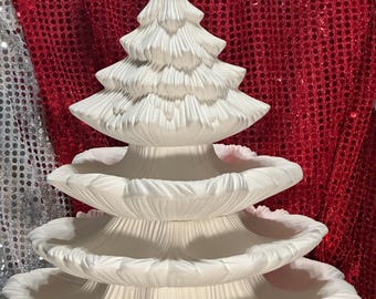Handcrafted Christmas Tree and Base - Ornamented Ceramic Xmas Tree - DIY Clay Magic Yum-Yum 5 Piece Tree - DIY Xmas Tree Gift - Unique Gifts