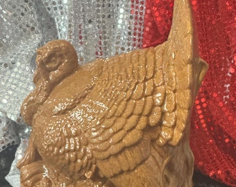 Handcrafted Ceramic Turkey Sculpture - Lovely Thanksgiving Tabletop Centerpiece - Festive Holiday Home Decor - Unique Christmas Gift - Gifts