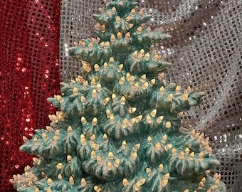 Handmade Ceramic Frazier Fir Christmas Tree Art - 20" x 15" - Indian Summer Fir
