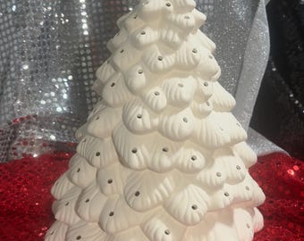 Rare Cramer Molds Ceramic Christmas Tree: Bisque Ready to Paint
