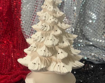 Small Ceramic Bisque Christmas Tree ready to paint - DIY Ceramic Christmas Tree