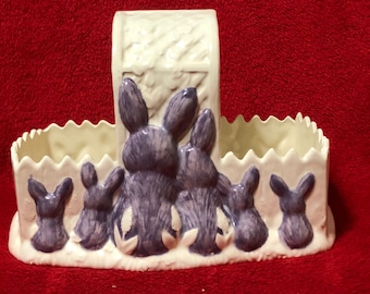 Milk Glazed with Purple Bunnies Basket