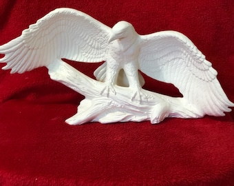 Ceramic Landing Eagle in bisque ready to paint by jmdceramicsart