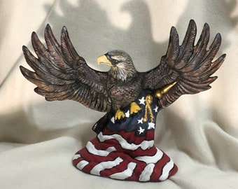 Ceramic American Eagle with Flag