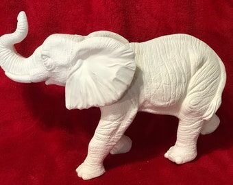 Elephant Decor - DlY Ceramic Bisque Elephant - Elephant Figurine - Bisqueware Sculpture - DIY Collectible Art - Ready-to-Paint Elephant Etsy