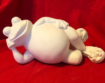 Ceramic Flip Flop Frog in bisque ready to paint by jmdceramicsart