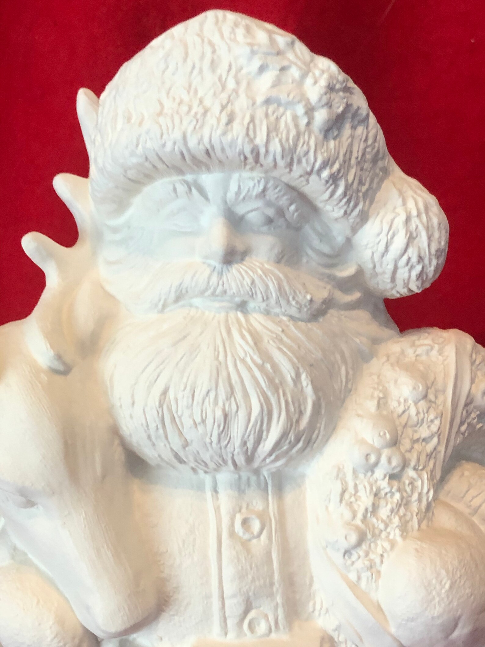Rare Gare Molds Santa With Deer and Wreath in Ceramic Bisque Etsy