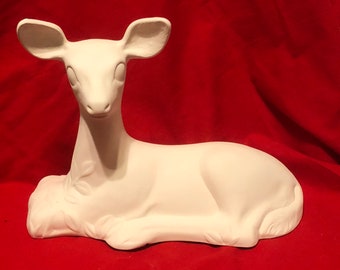 Rare Holland Molds Laying Deer in ceramic bisque ready to paint by jmdceramicsart
