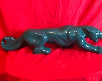 Ceramic Mediterranean Teal Glazed Panther