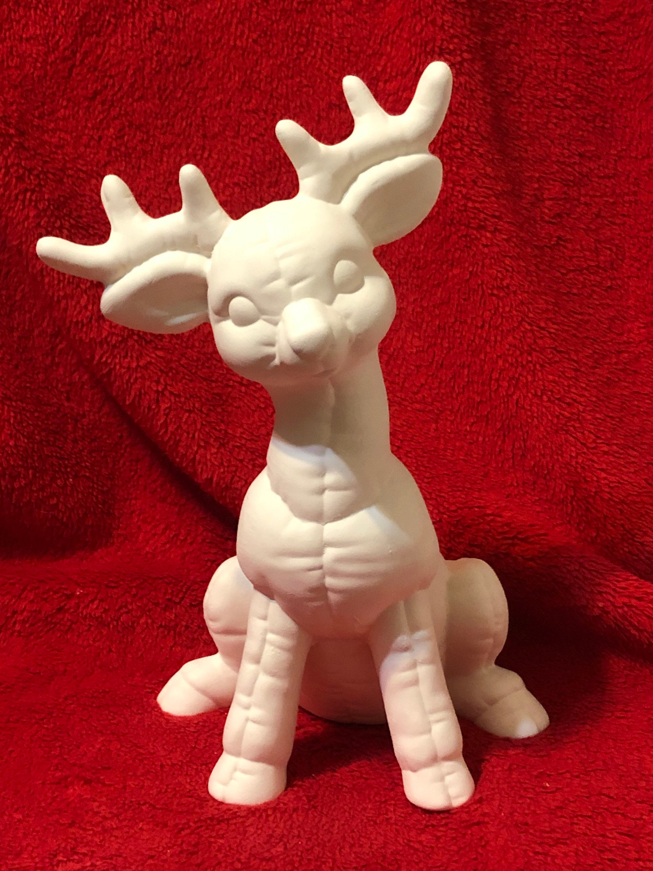 Ceramic Quilted Deer in Bisque Ready to Paint Etsy