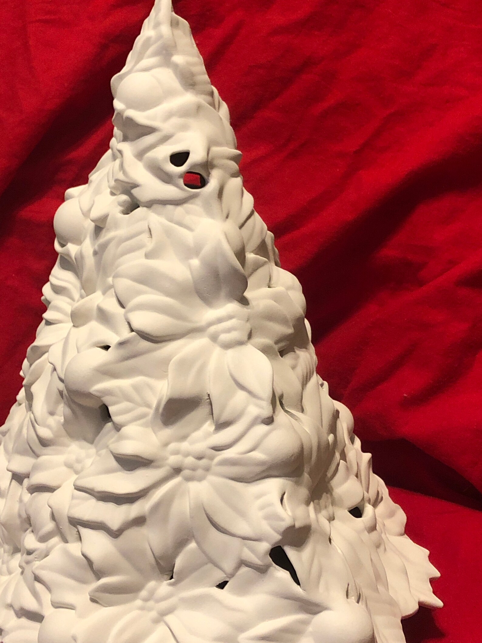 Rare Atlantic Ceramic Poinsettia Tree and Lamp Base With Holes Etsy