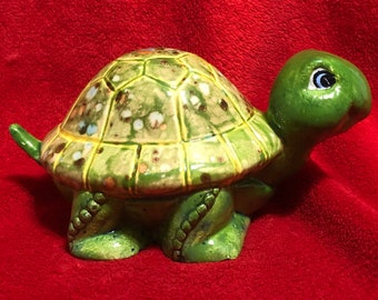 One of a kind glazed Ceramic Turtle