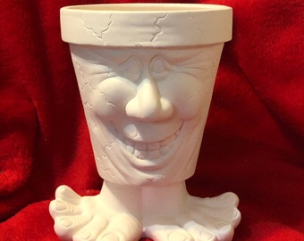 Ceramic Crackpot Plater in bisque ready to paint by jmdceramicsart
