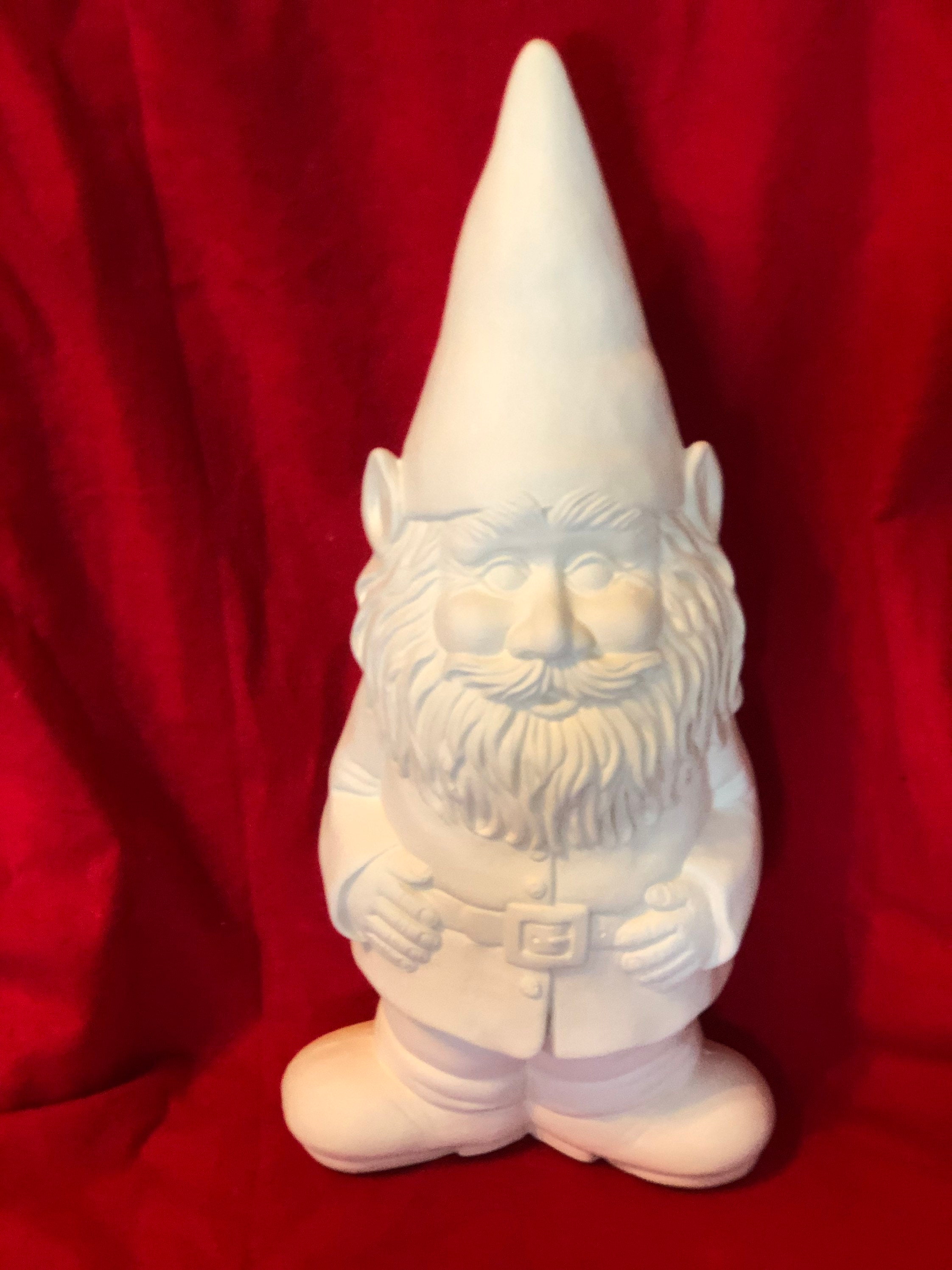 Ceramic Winken Gnome in ceramic bisque ready to paint