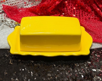 Handmade Glazed Ceramic Butter Dish: Whimsical Kitchen Decor