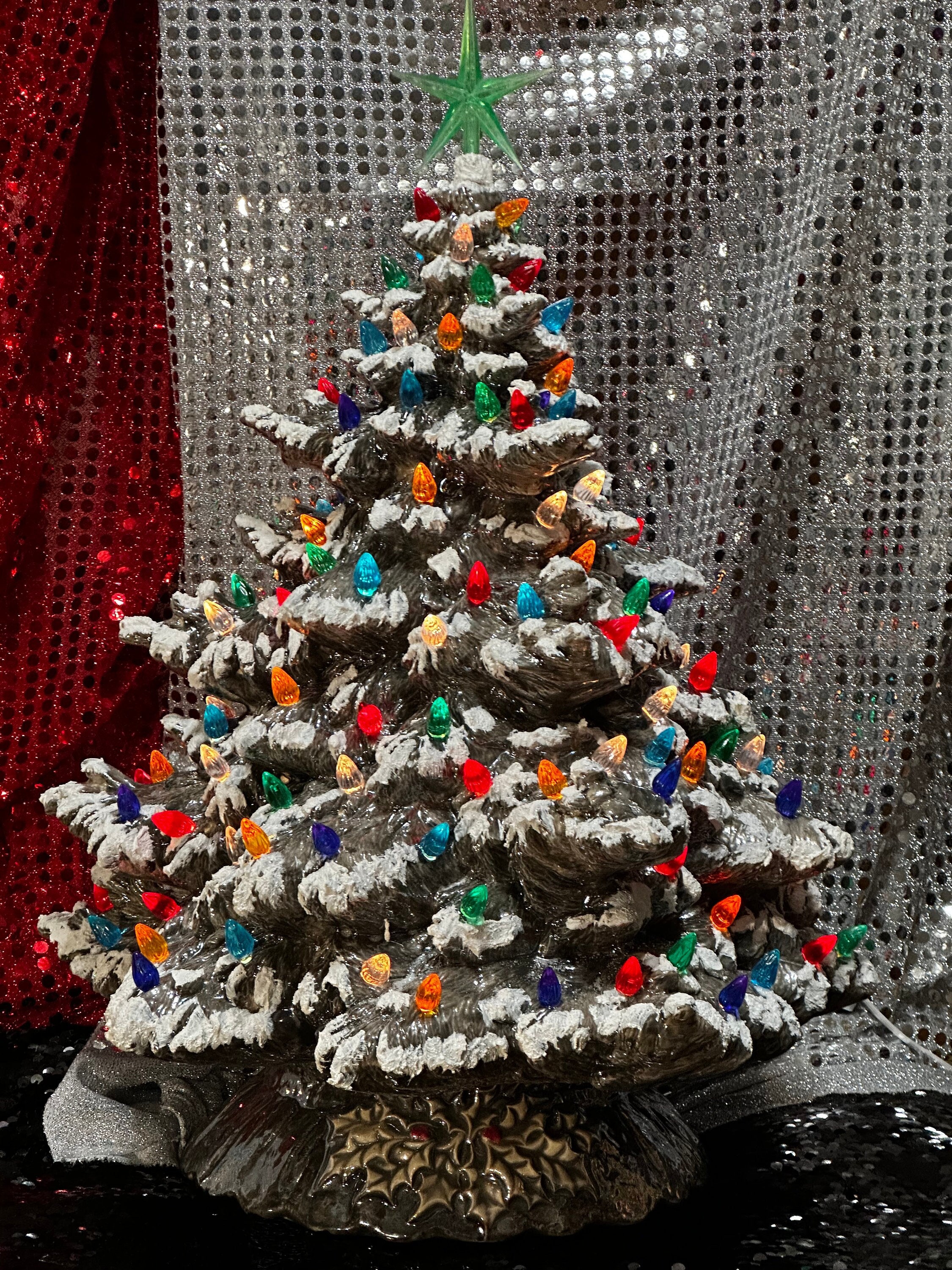 【SEVEN SNOW さま】* christmas tree ❀ ツリー Snow-topped Christmas Tree With Multicolor Bulbs and Star on