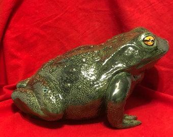 Glazed Scioto Molds Life Size Large Frog by jmdceramicsart