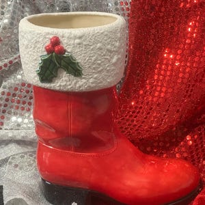 Unique Xmas Decor - Ceramic Santa Boot - Quality Ceramics - Festive Xmas Decor - Christmas Tabletop - Santa Boot Gift - Food Safe Containers