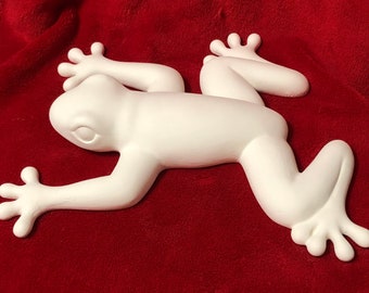 DIY Garden Accent Frog - Ceramic Bisque Frog Wall Hanging - Ready to Paint Ceramics - - DIY Collectible Art - DIY Frog Sculpture - Frog Etsy