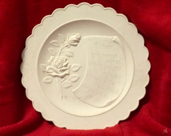 Rare Vintage Mother's Day Ceramic Plate in bisque ready to paint