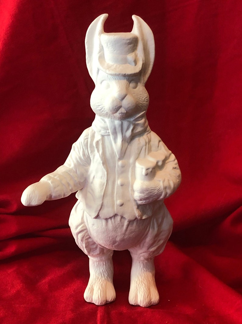 Rare Kimple Molds Papa Rabbit in bisque ready to paint by image 1