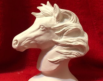 Horse Bust Ceramic Bisque