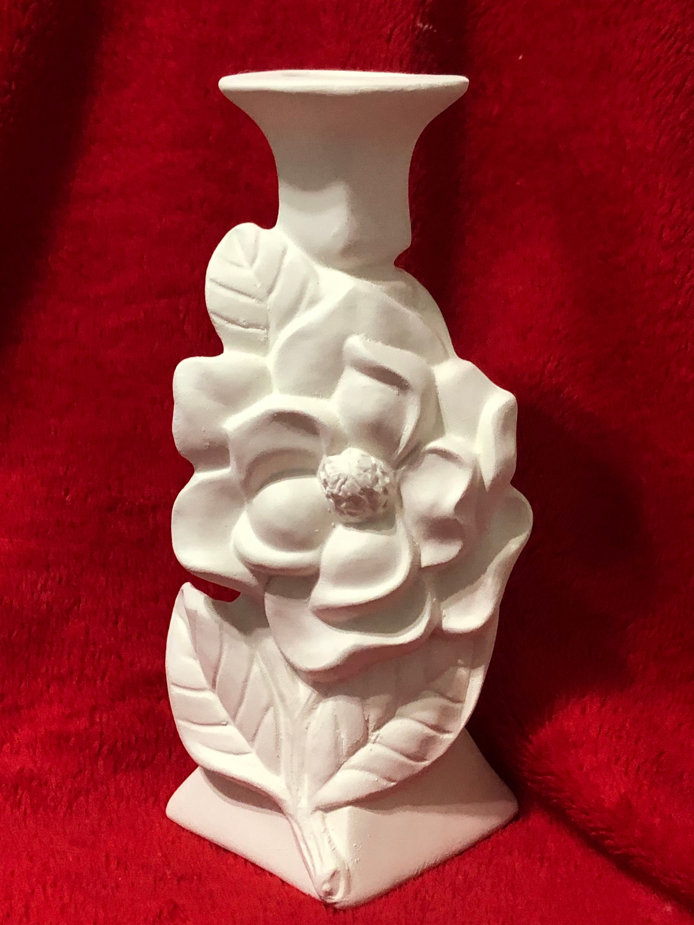 Very Rare Ceramic flower vase in ceramic bisque ready to paint