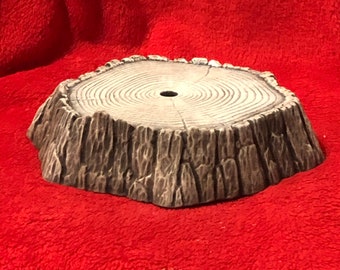 Drybrushed Ceramic Stump Base using Mayco Softee Stains with holes for light