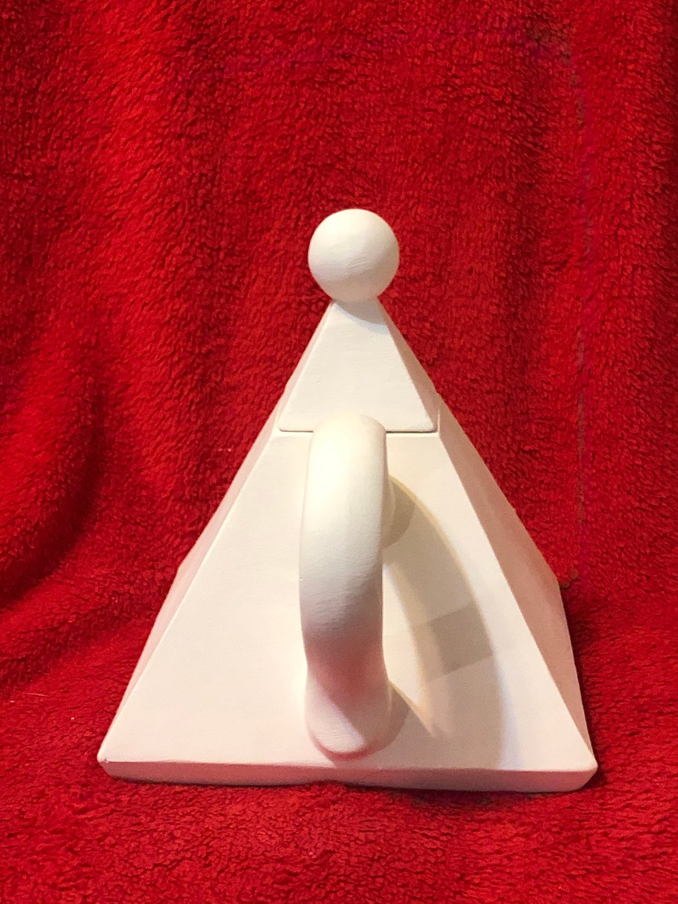 Vintage Ceramic Pyramid Tea Kettle in bisque ready to paint by jmdceramicsart